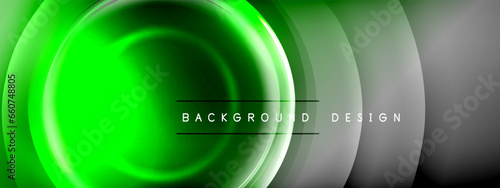 Circles lines and bubbles on bright glowing effect gradient with light and shadow effects. Dynamic interplay of light, shadow and depth. Futuristic and rhythmic technology design
