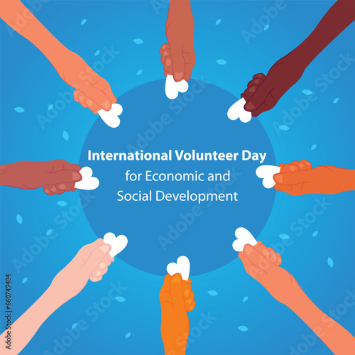 illustration vector graphic of hands around each other holding a heart icon, perfect for international day, volunteer day, economic and social development, celebrate, greeting card, etc.
