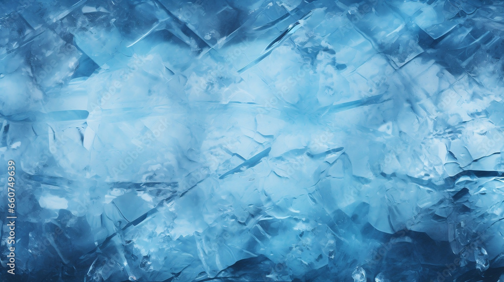 Fototapeta premium Frozen Blue, Abstract Ice Texture Background