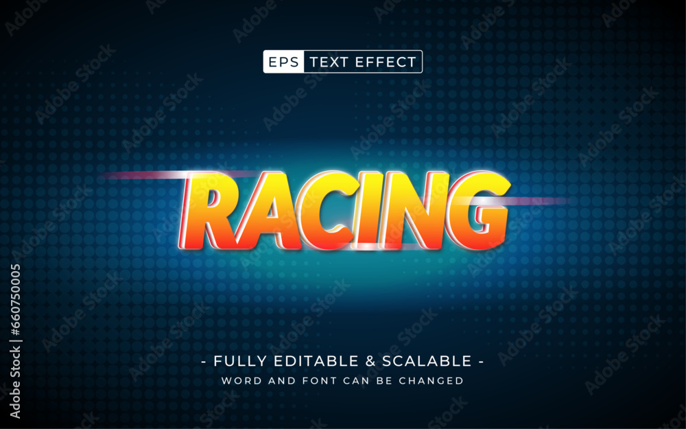 Racing 3d editable text effect - speed theme