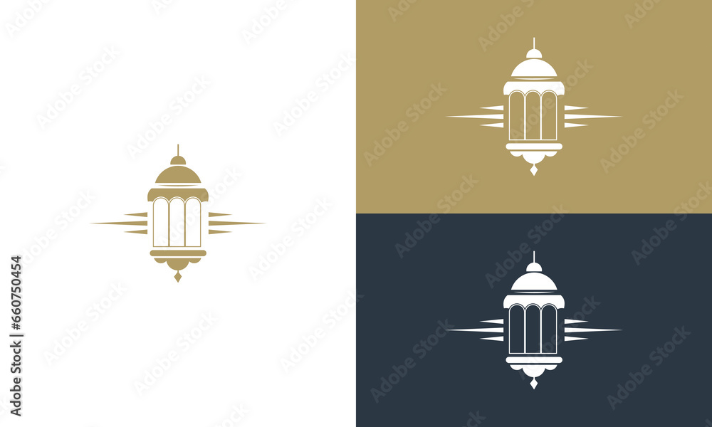 collection of garden lights logo design vector