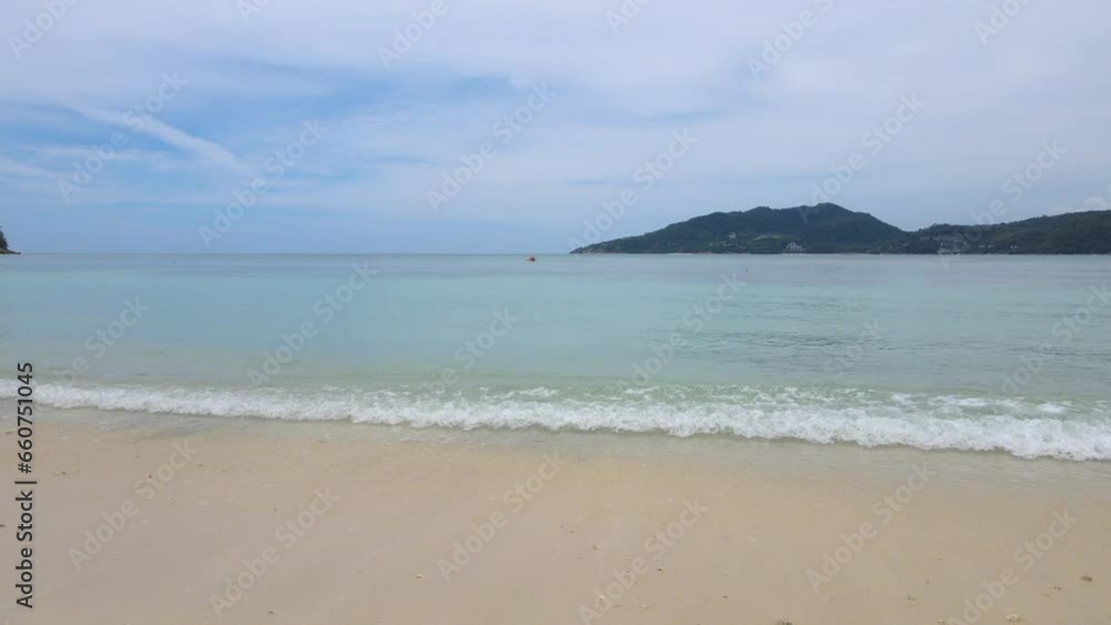 waves video, Scene of romantic beautiful colorful Waves crashing on the white beach sand sky background. waves video, Scene of romantic beautiful colorful Waves crashing on the white beach sand sky background.