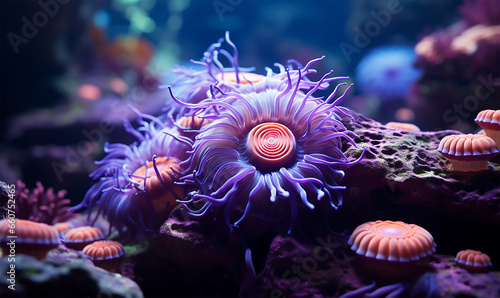 A mesmerizing close-up of a sea anemone