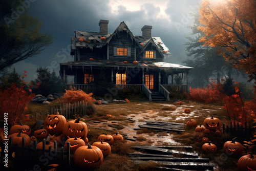Halloween Horror House Pumpkin