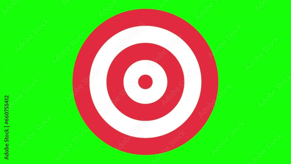 2D Animation of Arrow Target Isolated On Green Background 2D Animation of Arrow Target Isolated On Green Background