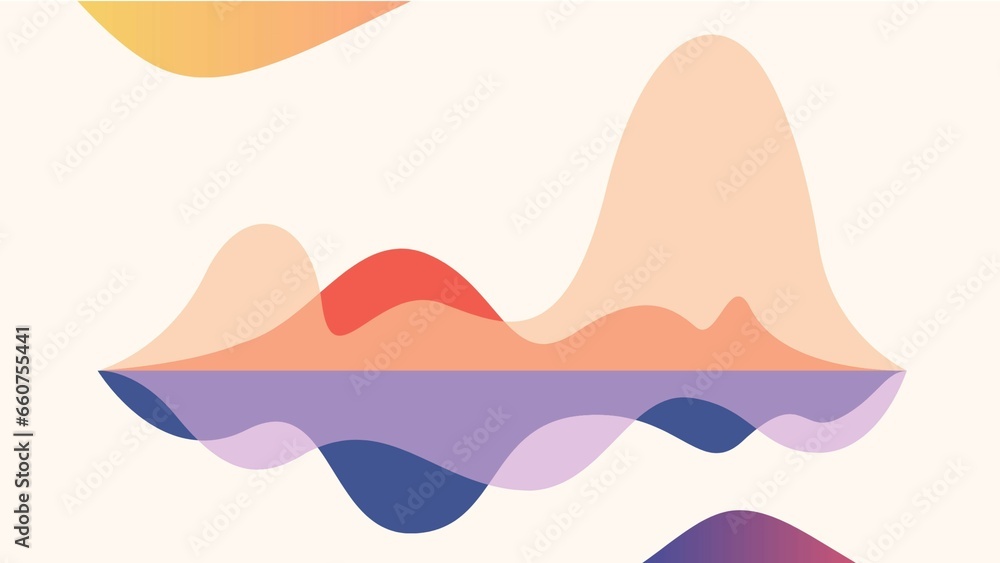 abstract mountain sea sunset design, colorful background with wave nature vector illustration