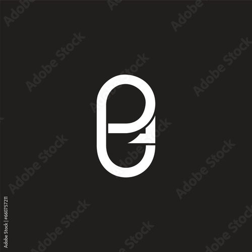 letter pu paper plane simple geometric logo vector