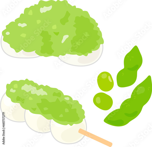 ずんだ餡のお菓子と枝豆