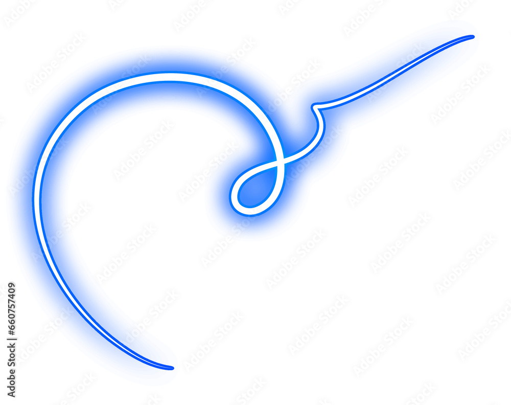 Blue Glowing Neon Swirl Light Design Element Blue Glowing Neon Swirl Light Design Element
