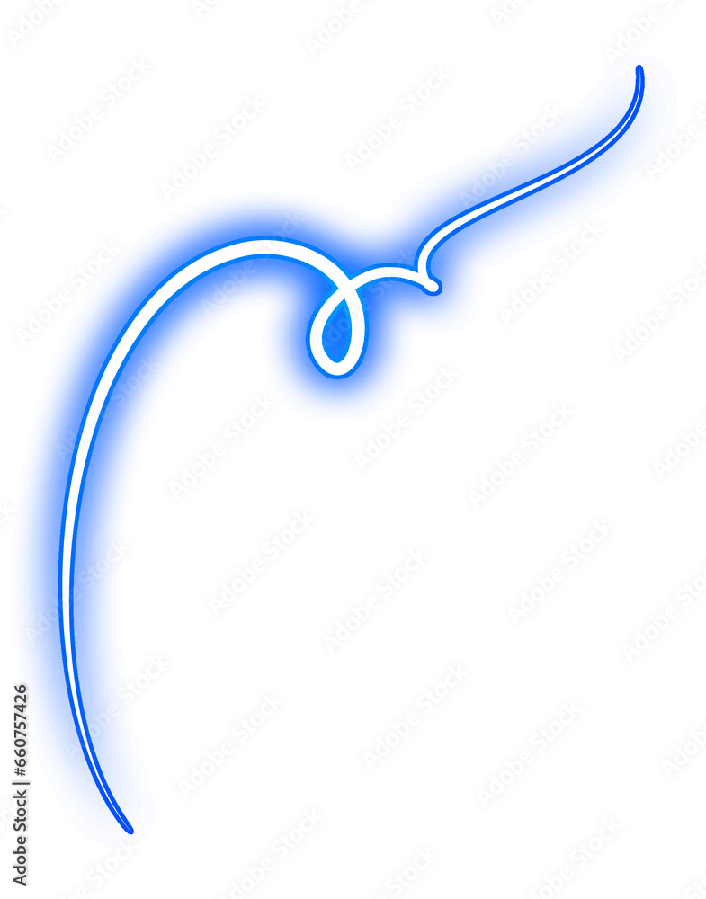 Blue Glowing Neon Swirl Light Design Element Blue Glowing Neon Swirl Light Design Element