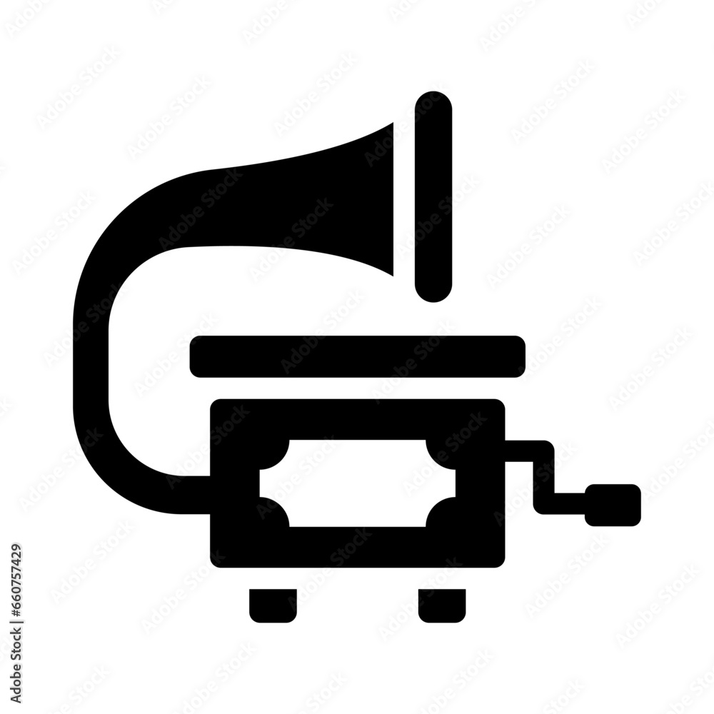 gramophone glyph icon illustration vector graphic. Simple element illustration vector graphic, suitable for app, websites, and presentations isolated on white background gramophone glyph icon illustration vector graphic. Simple element illustration vector graphic, suitable for app, websites, and presentations isolated on white background