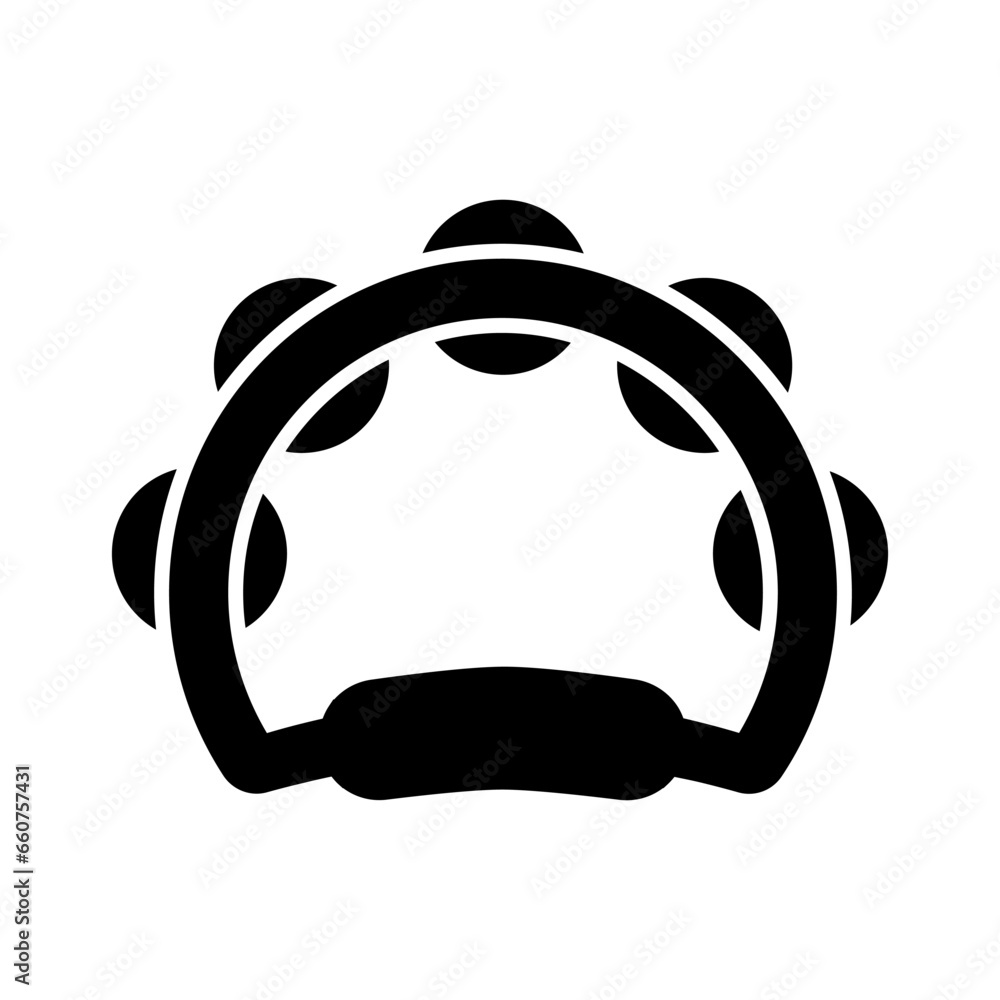 Obraz premium tambourine glyph icon illustration vector graphic. Simple element illustration vector graphic, suitable for app, websites, and presentations isolated on white background