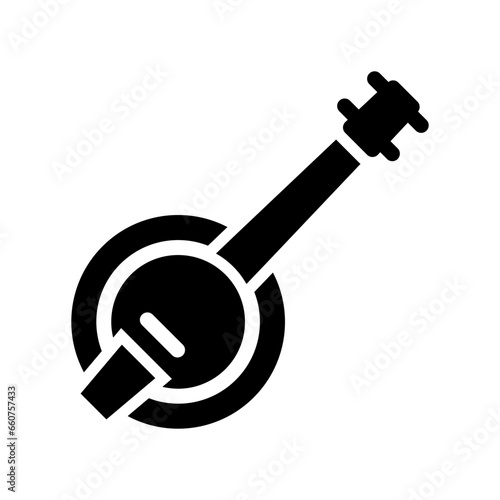 banjo glyph icon illustration vector graphic. Simple element illustration vector graphic, suitable for app, websites, and presentations isolated on white background