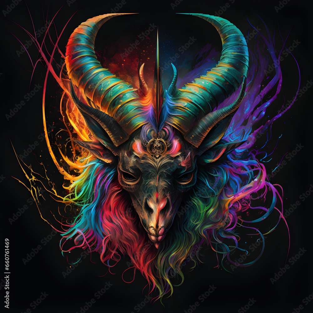 album cover for a band named hypercolor baphomet 