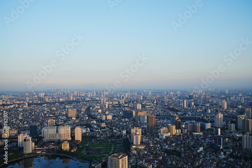 Aerial View of Hanoi City from Top of Hanoi, Rooftop Bar, at Lotte Hotel Hanoi in Vietnam - ベトナム ハノイ 全景