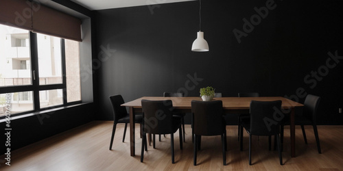 Luxury dining room  modern dining interior design with luxury dark concept