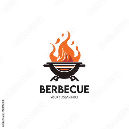 BBQ restaurant logo design template