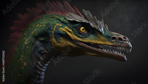 Dilophosaurus dinosaurhyper realistic full body 