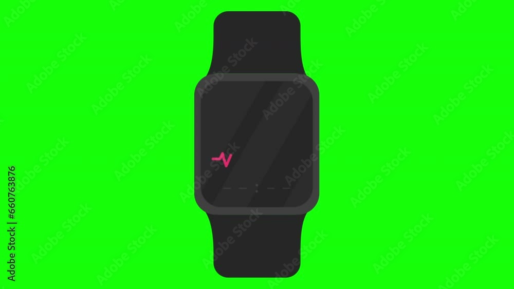 2D Animation of heart rate tracker Isolated On Green Background 2D Animation of heart rate tracker Isolated On Green Background
