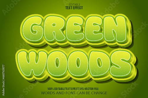 Green Woods Editable Text Effect Modern Style