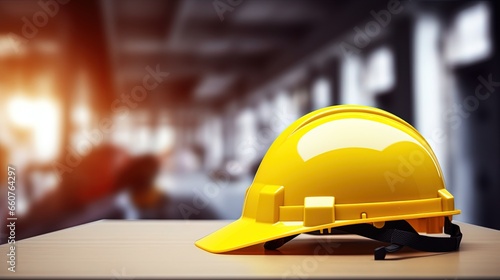 Construction helmet on a site