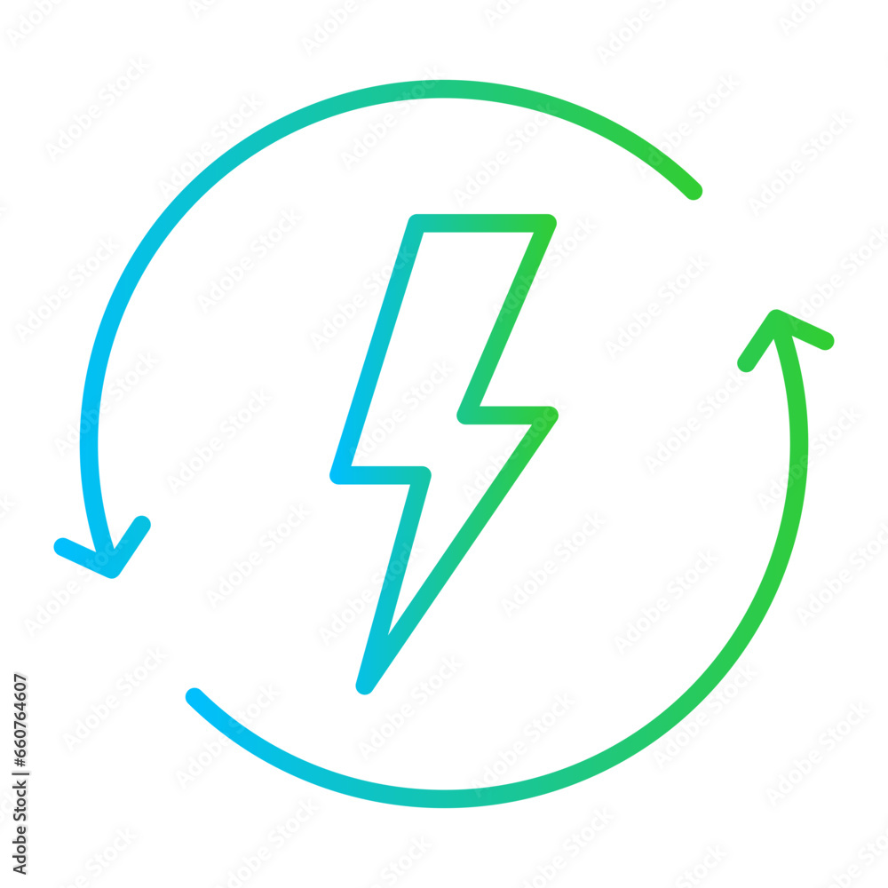 Renewable energy green city icon with blue and green gradient outline style. ecology, renewable, energy, electricity, power, environment, green. Vector Illustration Renewable energy green city icon with blue and green gradient outline style. ecology, renewable, energy, electricity, power, environment, green. Vector Illustration