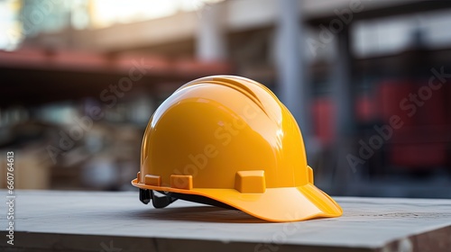 Yellow hard hat, construction helmet