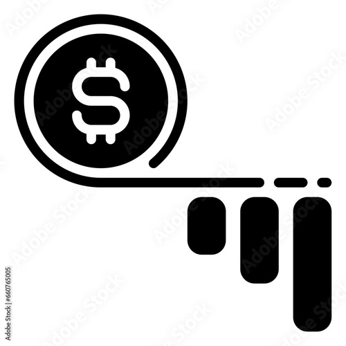 bankruptcy icon, glyph icon style