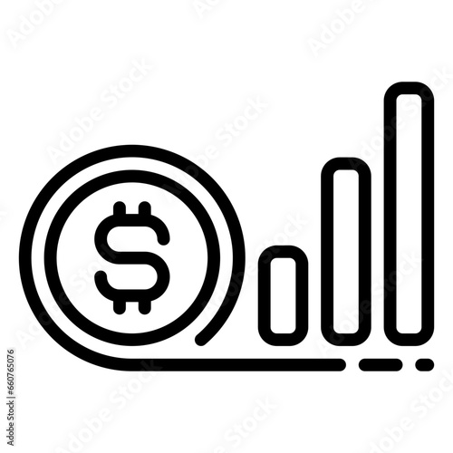 dividends icon, line icon style
