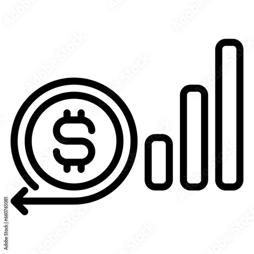 Return of investment icon, line icon style