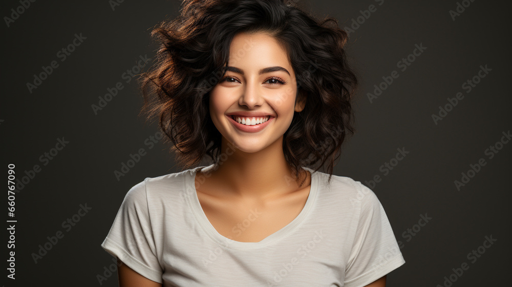 Horizonatal shot of Indian woman with dark hair UHD wallpaper Stock Photographic Image Horizonatal shot of Indian woman with dark hair UHD wallpaper Stock Photographic Image