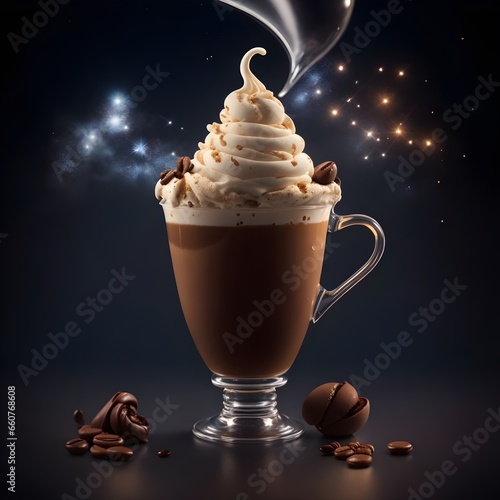 Fototapeta Naklejka Na Ścianę i Meble -  coffie cup with creative ice cream night