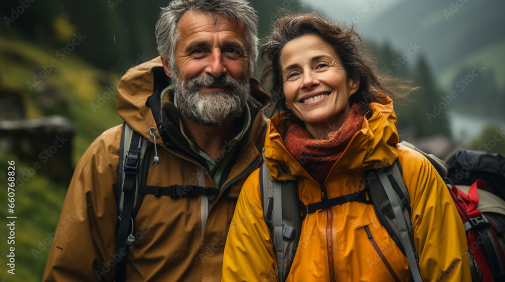 Older Couple Enjoys a Hike Togethe UHD wallpaper Stock Photographic Imager