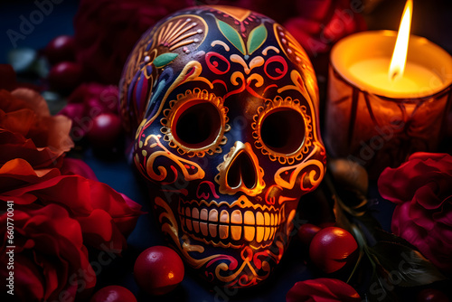 sugar Skull (Calavera) to celebrate Mexico's Day of the Dead (Dia de Los Muertos)