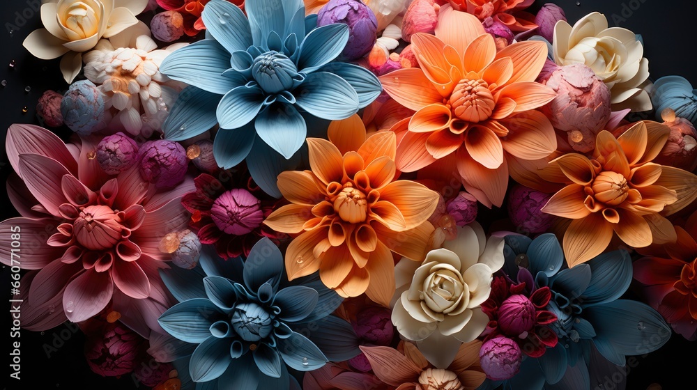 Fototapeta premium Floral Kaleidoscope Colorful Symmetry Blossom,Desktop Wallpaper Backgrounds, Background Hd For Designer