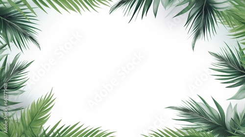 Illustration palm frame on white background