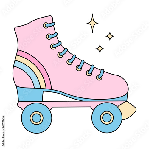 vector illustration of a roller skate on white for banners, cards, flyers, social media wallpapers, etc.