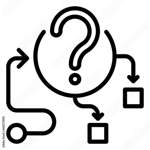 confusion icon, line icon style