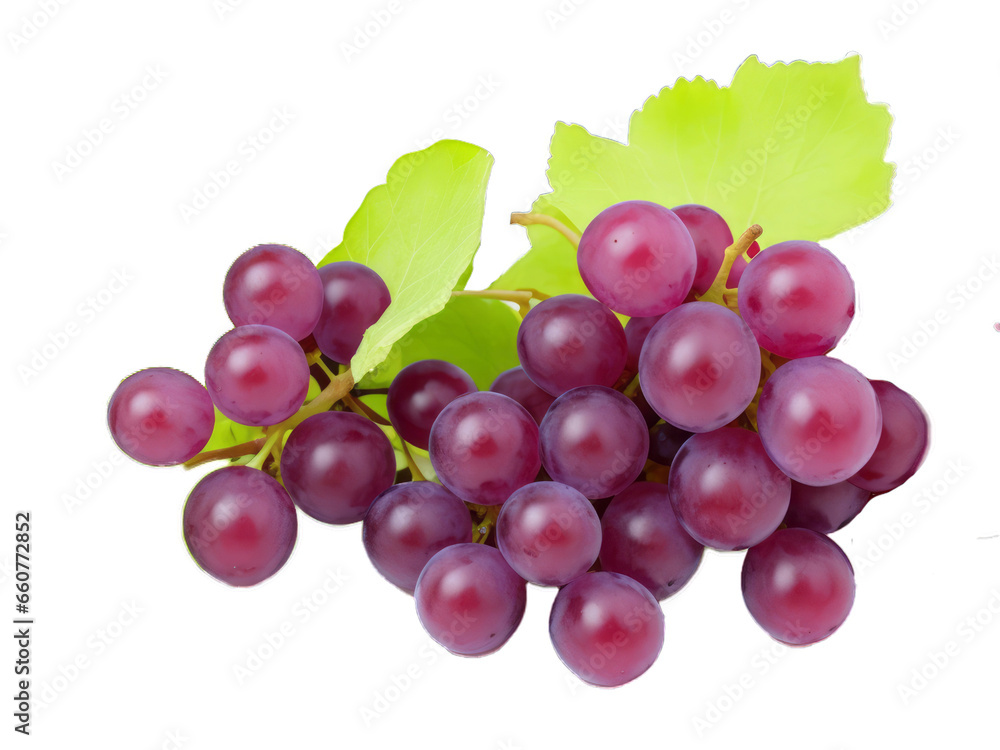 Fototapeta premium Delicious Grapes on a Clean Plain White Background - The Essence of Grape Vineyard for a Captivating Winery Advertisement
