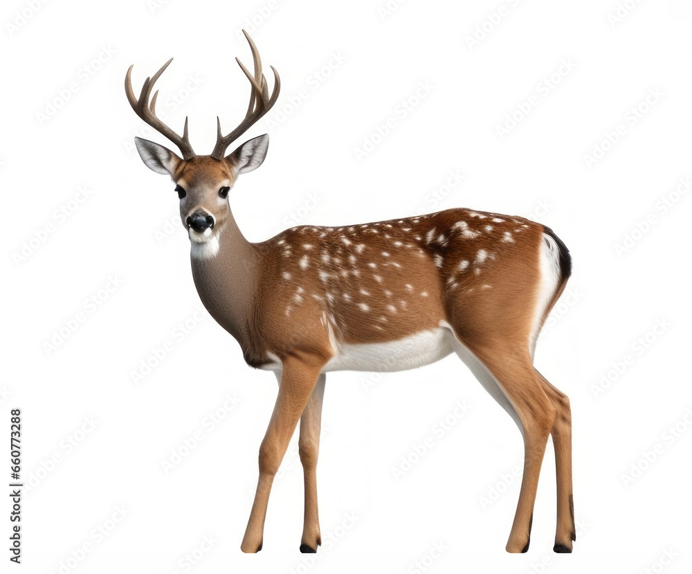 Graceful Deer on a Clean Plain White Background - Capturing the Beauty of Wildlife Graceful Deer on a Clean Plain White Background - Capturing the Beauty of Wildlife