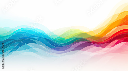 Graphic rainbow with white background.