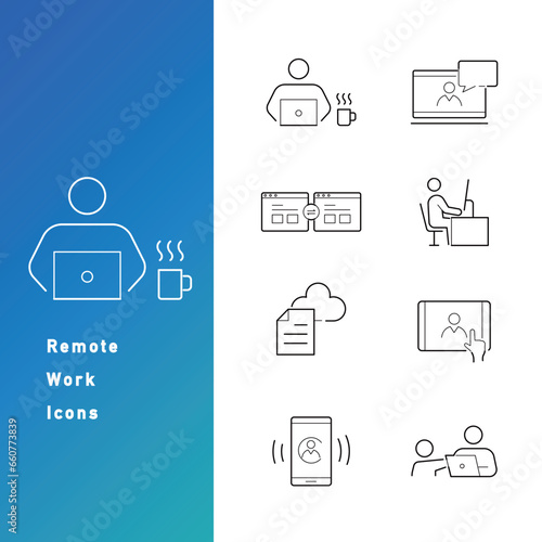 リモートワーク・テレワークのアイコンセット