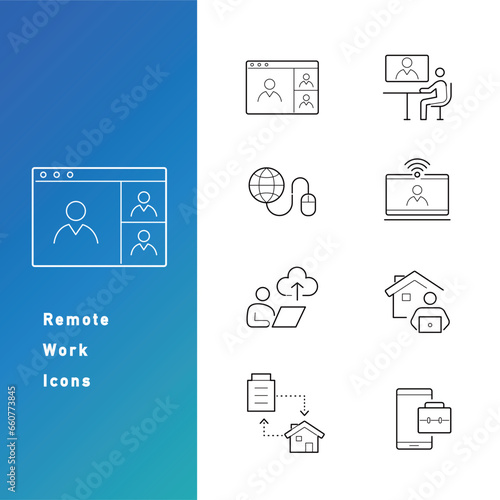 リモートワーク・テレワークのアイコンセット