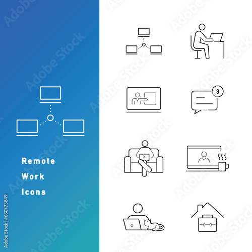 リモートワーク・テレワークのアイコンセット
