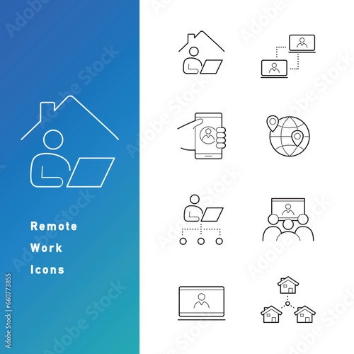 リモートワーク・テレワークのアイコンセット