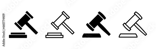 Gavel icon vector. judge gavel icon. auction hammer