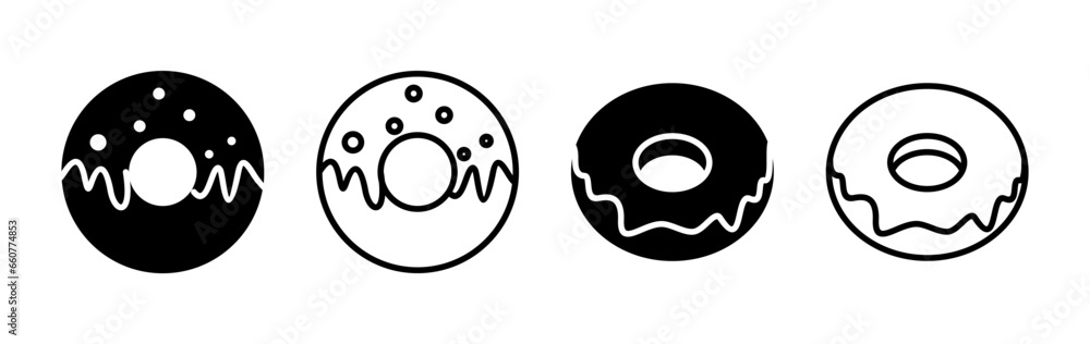 Fototapeta premium Donut icon vector. doughnut icon. donut logo