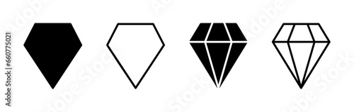 Diamond icon vector. gem icon. crystal stone