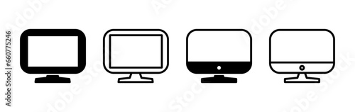 Computer icon vector. computer monitor icon.