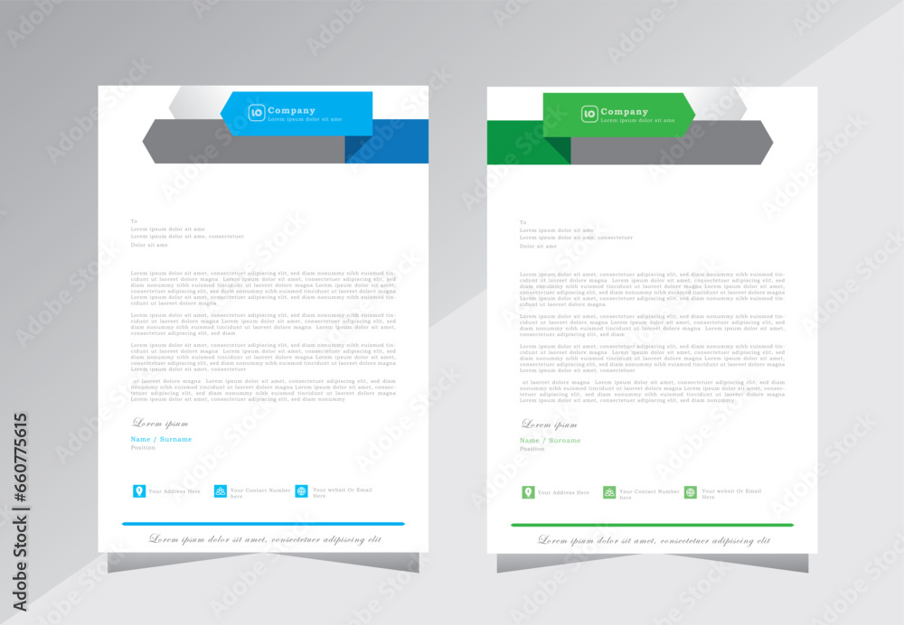 Business style letter head templates for your project design, company letterhead template, Vector illustration. Business style letter head templates for your project design, company letterhead template, Vector illustration.